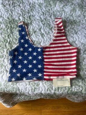 American Apparel Patriotic Crop Top NWT